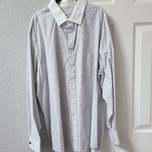 Van Heusen White Dress Shirt with Contrasting Collar